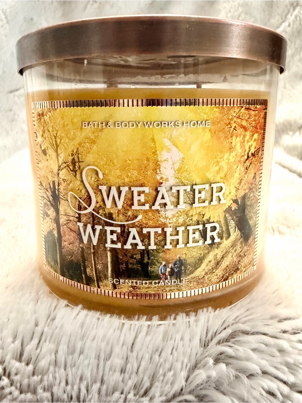 Bath & Body Works Sweater Weather Candle - retired packaging